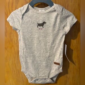 Robeez Light Gray Dog Print Bodysuit